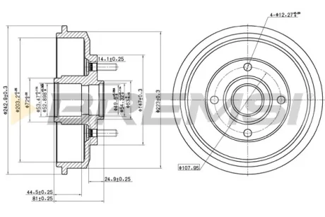 Гальмівний барабан задн. Focus 98-07 Bremsi CR5654