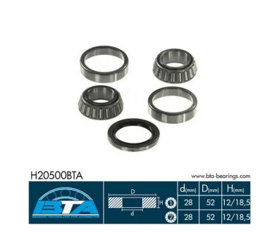 Комплект підшипника колеса задн Лів/Прав (28x52x18,5) HYUNDAI ACCENT, ACCENT I, LANTRA I, LANTRA II, PONY, PONY / EXCEL 1.3-2.0 10.89-10.00 BTA H20500BTA