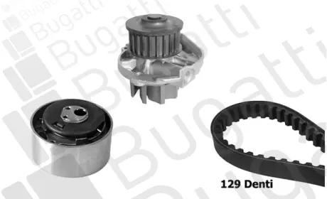 FIAТ К-кт ГРМ (помпа+ремень + ролик) Doblo 1.2, 1.4 BUGATTI KBU10153C