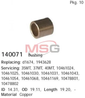 Втулка металева Cargo 140071