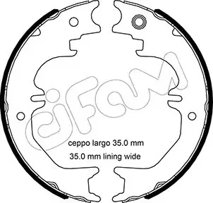 TOYOTA Комплект барабанних колодок LAND CRUISER 100 (_J1_) 4.7 (UZJ100) 02-07, LEXUS LX (UZJ100) 470 (UZJ100) 98-08 Cifam 153-524