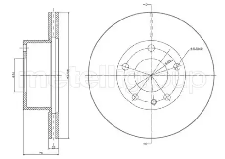 VW Диск тормозной перед. (вентил.) AUDI 80 86-91, 100 -90 (257*22) CIFAM 800-061