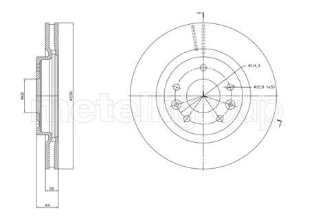 NISSAN гальмівний диск передній NISSAN LEAF, QASHQAI II, X-TRAIL RENAULT KADJAR 1.2-Electric 11.10- CIFAM 800-1762C