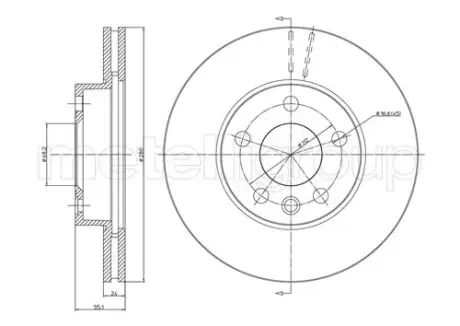 VW Диск тормозной передний вентилируемый Sharan,T4,Ford Galaxy,Seat Alhambra CIFAM 800-507