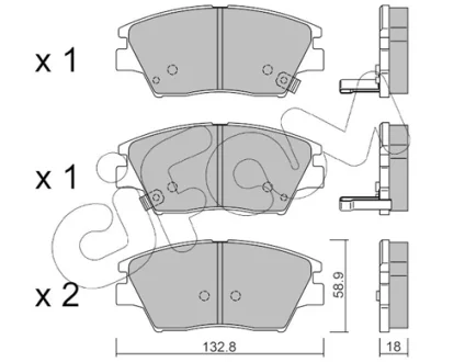 SSANGYONG гальмівні колодки передн TIVOLI, XLV 1.6/1.6D 03.15 Cifam 822-1098-0