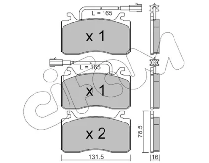 ALFA ROMEO гальмівні колодки передні (з датч.) GIULIA 2.0 16- CIFAM 822-1100-0