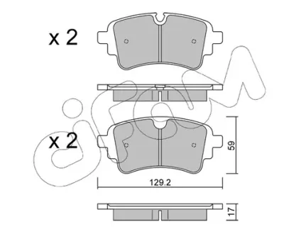 AUDI Колодки гальмівні A4 2.0 16-, A5 1.4 16-, VW CIFAM 822-1129-1