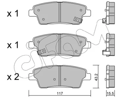 HYUNDAI Гальмівні колодки задн. GENESIS 3.0, 3.8 14- CIFAM 822-1140-0