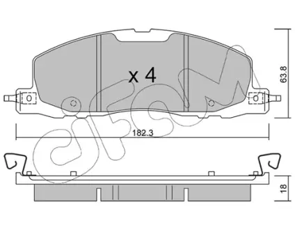 FORD Колодки гальмівні передні EXPLORER (U6_) 3.0 EcoBoost Plug-in Hybrid AWD 2019- CIFAM 822-1330-0