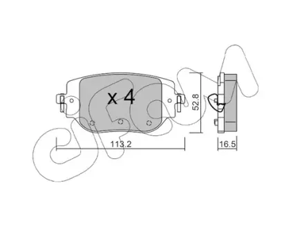 CITROEN Комплект гальмівних колодок задні JUMPY III 1.6 BlueHDi 115 16-, PEUGEOT, TOYOTA CIFAM 822-1346-0
