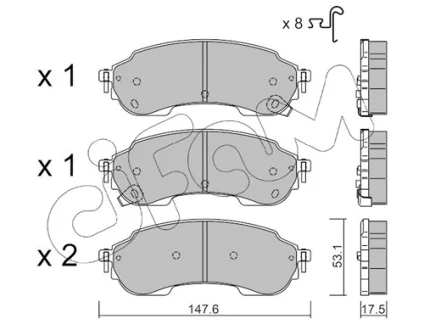 FORD Комплект гальмівних колодок задні RANGER IV 2.0 Bi-TDCi 22-, FORD USA RANGER Extended Cab Pickup 2.0 EcoBlue AWD 22-, VW AMAROK (T1A, T1B) 2.0 TDi 23- CIFAM 822-1375-0 - фото FORD Комплект гальмівних колодок задні RANGER IV 2.0 Bi-TDCi 22-, FORD USA RANGER Extended Cab Pickup 2.0 EcoBlue AWD 22-, VW AMAROK (T1A, T1B) 2.0 TDi 23- CIFAM 822-1375-0