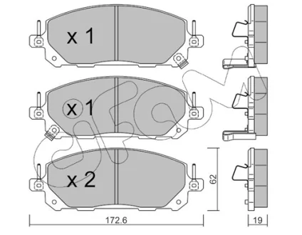 NISSAN Комплект гальмівних колодок передні ARIYA (FE0) EV 20-, MITSUBISHI OUTLANDER IV (DG, GM_W) 2.5 (GM4W, ZM2) 21-, RENAULT ESPACE VI (RHN) E-TECH 200 Hybrid 23- CIFAM 822-1398-0