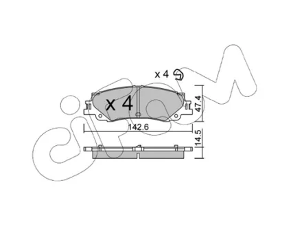 TOYOTA гальмівні колодки задн LAND CRUISER 300 (_J3_) 3.3 (FJA300) 21-, LEXUS LX (_J3_) 600 AWD (VJA310) 21 Cifam 822-1402-0