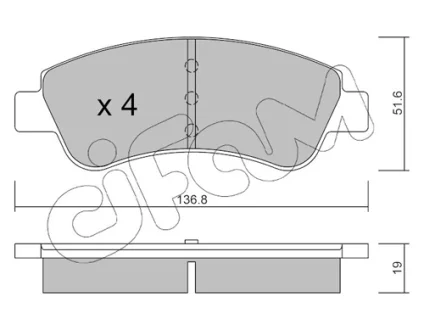 CITROEN Гальмівні колодки передні Berlingo, Xsara PEUGEOT Partner, 206, 307 CIFAM 822-327-0