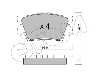 TOYOTA гальмівні колодки задн Camry V40, Rav 4 05 Cifam 822-749-0