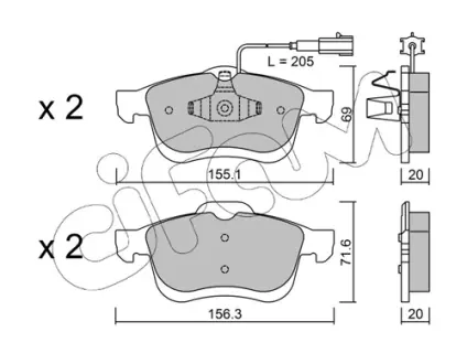 Тормозные колодки CIFAM 822-824-1