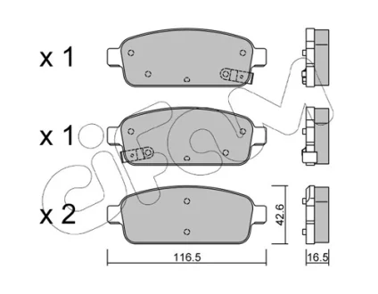 OPEL гальмів.колодка задн.Astra J,Mokka,Zafira,Chevrolet Cruze 09- CIFAM 822-840-0