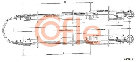 Трос ручника COFLE 1141.3