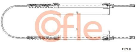 Трос ручника COFLE 1171.8