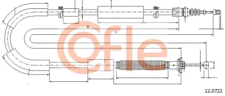Трос ручника COFLE 12.0722