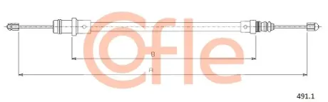 Трос ручника COFLE 491.1