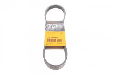 Поліклиновий ремінь (6PK799) AUDI A1, A3, A4 ALLROAD B9, A4 B9 SEAT ARONA, ATECA, IBIZA V, LEON, LEON SC, LEON ST, TOLEDO IV SKODA KAMIQ, KAROQ, KODIAQ I, OCTAVIA III 1.4/1.6D/2.0D 04.12- Contitech 6PK799 ELAST