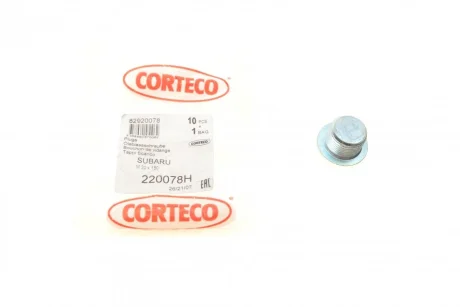 Пробка піддону картера зливна Subaru Forester 97- CORTECO 220078H