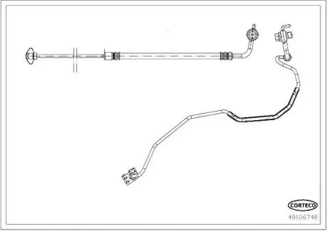 CITROEN Гальмівний шланг задній правий C4 GRAND PICASSO II (DA_, DE_) 1.6 BlueHDi 100 15-16 CORTECO 49106748
