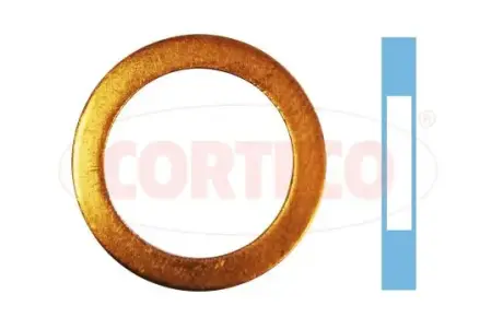 Шайба під форсунку Citroen/Peugeot 1.9 (15.6x 21.2x 2.2) (к-кт 4шт) CORTECO 49430709