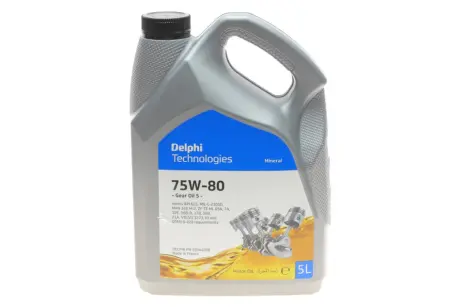 5L (Made in France!) GEAR OIL 75W-80 GL-5 масло трансм. Delphi 28344398