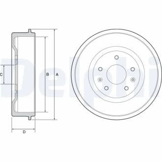 LAND ROVER Гальмівний барабан FREELANDER I 1.8 16V 4x4 98-06 Delphi BF513