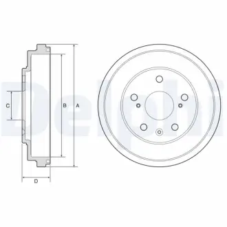 Гальмівний барабан задн FIAT SEDICI SUZUKI SX4 1.5-2.0D 06.06- Delphi BF572