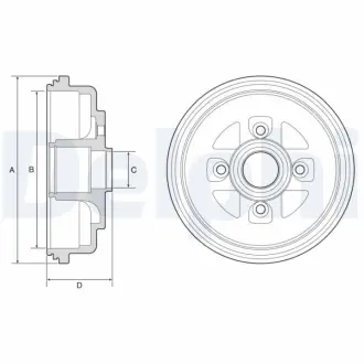 Гальмівний барабан задн SUZUKI SWIFT III 1.3/1.5 02.05- Delphi BF607