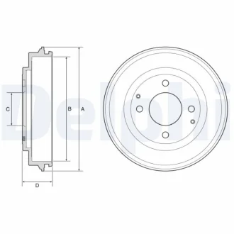 Гальмівний барабан задн CITROEN C-ZERO PEUGEOT ION Electric 10.10- Delphi BF632