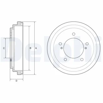 Гальмівний барабан задн SUZUKI JIMNY 1.5 07.18- Delphi BF647