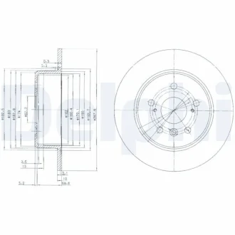 Комплект гальмівних дисків (2 шт) задн Лів/Прав LEXUS ES, RX TOYOTA CAMRY, HARRIER, HIGHLANDER / KLUGER 2.0-3.0 06.91-05.07 Delphi BG3183