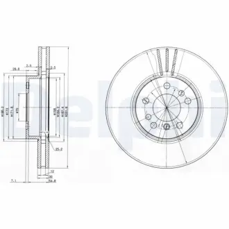 Тормозний диск Delphi BG3628