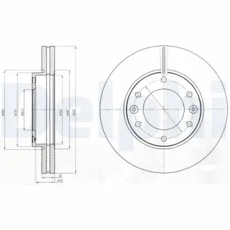 HYUNDAI гальмівний диск передн.H-1,Starex 06- Delphi BG4296