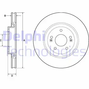 HYUNDAI диск гальм. передн. i40 11-, ix35 14-, Grandeur, KIA Delphi BG4683C