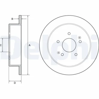 SSANGYONG Диск гальмівний задн. Actyon II, Korando, Tivoli 10- Delphi BG4940C