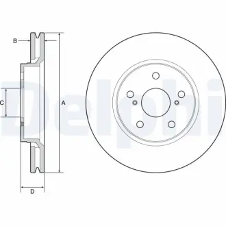 Диск гальм. передн. TOYOTA C-HR 16- Delphi BG4952C