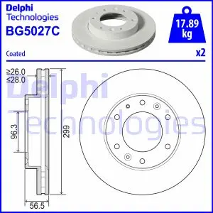 HYUNDAI Гальмівний диск передній H350 2.5 CRDI 15 Delphi BG5027C (фото 1)