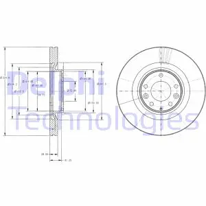 Диск гальмівний передн Лів/Прав FORD USA EDGE LINCOLN MKX MAZDA CX-7, CX-9 2.0-3.7 08.06- Delphi BG9104
