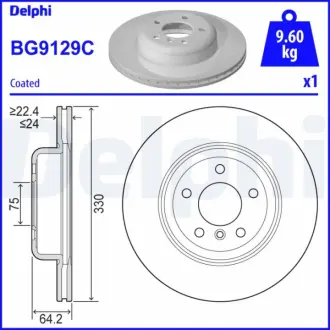 Гальмівний диск Delphi BG9129C