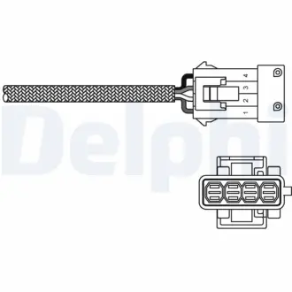 Лямбда-зонд (кількість дротів 4, 525мм) CITROEN BERLINGO, BERLINGO MULTISPACE, BERLINGO/MINIVAN, C2, C2 ENTERPRISE, C3 / C3 ORIGIN III, C3 I, C3 II, C3 PLURIEL, C4 1.1-3.0 07.88- Delphi ES10797-12B1