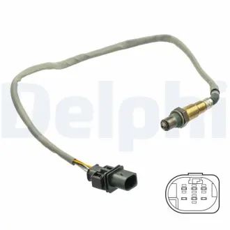 Лямбда-зонд (довжина 660мм) AUDI A3, A4 ALLROAD B8, A4 B8, A5, A6 C7, Q3, Q5, TT HYUNDAI TUCSON SEAT ALHAMBRA, LEON, LEON SC, LEON ST SKODA KAROQ, OCTAVIA III VW BEETLE CAGB-G4FD 11.07- Delphi ES21065-12B1