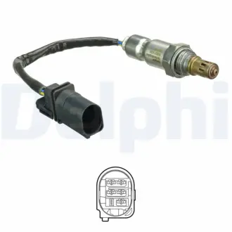 Лямбда-зонд (347/420мм) CITROEN BERLINGO MULTISPACE, BERLINGO/MINIVAN, C3 II, C3 PICASSO, C4 AIRCROSS, C4 GRAND PICASSO II, C4 II, C4 PICASSO II, DS3, DS4, DS5 PEUGEOT 2008 I, 207 1.6D 06.09- Delphi ES21106-12B1
