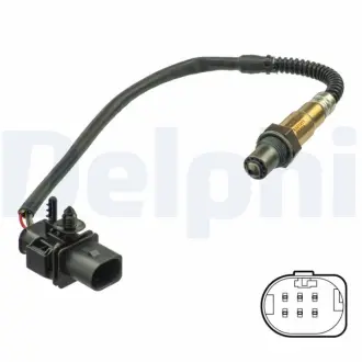 Лямбда-зонд (довжина 421мм) CHEVROLET EPICA FORD TRANSIT LAND ROVER DISCOVERY SPORT, FREELANDER 2, RANGE ROVER EVOQUE, RANGE ROVER III, RANGE ROVER IV 1ND-TV-LF3(121CUL6) 08.05- Delphi ES21211-12B1