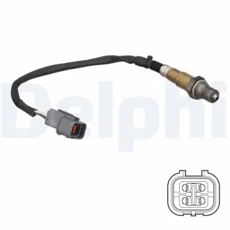 Лямбда-зонд (кількість дротів 4шт довжина 351мм) CHEVROLET EPICA HYUNDAI I20 ACTIVE, I20 II NISSAN X-TRAIL I G4LA-YD22ETI 06.01- Delphi ES21265-12B1
