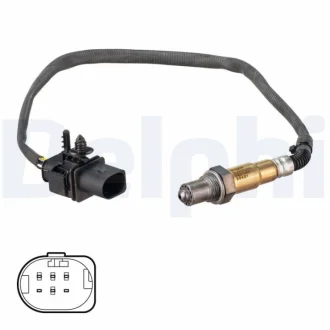 Лямбда-зонд (425мм) HYUNDAI ACCENT III, ELANTRA IV, GETZ, I10 I, I30 KIA CEE'D, CERATO I, PICANTO I, PRO CEE'D, RIO II 1.1D/1.5D/1.6D 03.05-12.12 Delphi ES2135512B1